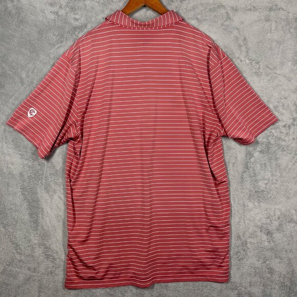 Peter Millar Summer Comfort XL Mens Cape Red Halifax Stripe Stretch Jersey‎ Polo - Picture 6 of 7